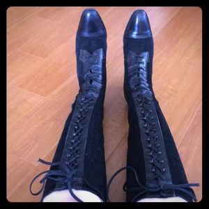 Vintage Anne Klein Couture Leather & Suede Boots